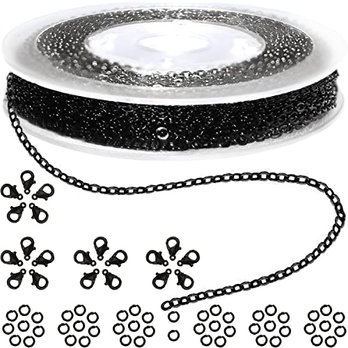 Jishi 33ft Link Cable Chain Roll 2mm, Black Chain for Jewelry Making Necklace Earring Bracelet DIY Craft Jewelry Making Findings Supplies, Black Plated Iron Metal Rolo Necklace Chain Spool Set Jishi 33ft Link Cable Chain Roll 2mm, Black Chain for Jewelry Making Necklace Earring Bracelet DIY Craft Jewelry Making Findings Supplies, Black Plated Iron Metal Rolo Necklace Chain Spool Set von Jishi