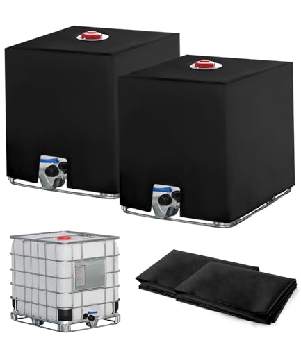 2PC IBC Tank Abdeckung 1000L, Wassertank Abdeckplane, IBC Container Zubehör, Anti-UV Schutzplane Regenwassertank Abdeckung, IBC Wassertank Abdeckung für Wasserfass 1000l, 116 x 100 x 120 cm (Schwarz) 2PC IBC Tank Abdeckung 1000L, Wassertank Abdeckplane, IBC Container Zubehör, Anti-UV Schutzplane Regenwassertank Abdeckung, IBC Wassertank Abdeckung für Wasserfass 1000l, 116 x 100 x 120 cm (Schwarz) von Jissta
