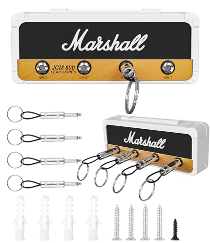 Marshall Schlüsselhalter Schlüsselbrett Wandmontage, JCM800 Schlüsselkasten Vintage Gitarre Schlüsselkette Klinkenhalter,4 schlüsselbrett schwarz, Geschenk für Musikliebhaber (weiß) von Jissta