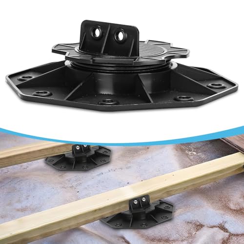Jiubiaz 10 x Stelzlager Höhenausgleich 18-140 mm Höhe wählbar Stellfüße justierbarer Plattenlager Terrassenlager für Terrassendielen-Unterkonstruktion Holz WPC, Größe:18-30 mm von Jiubiaz
