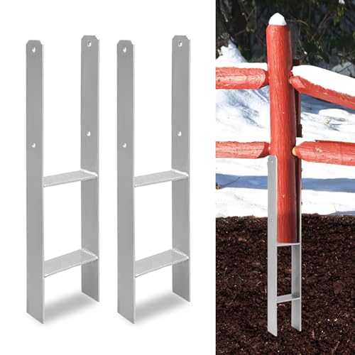 Jiubiaz 2er Set H-Pfostenanker 81 x600 mm – H-Pfostenhalter für Zaun- und Holzpfosten, Robuste H-Anker für Gartenzaun, Carport, Pavillon und Holzbauprojekte von Jiubiaz