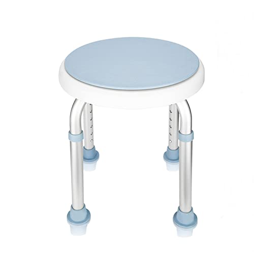 Jiubiaz Duschhocker Badhocker Anti-Rutsch 360°Drehbarer Duschhilfe Duschstuhl Höhenverstellbar 36-51cm Duschsitz für Senioren Kinder Menschen von Jiubiaz