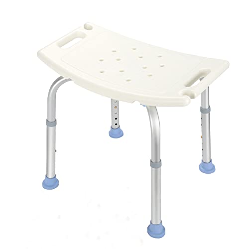 Jiubiaz Duschhocker Duschstuhl Höhenverstellbar 38-53cm Badhocker Badsitz belastbar bis 136 kg Stabil Badehocker Rutschfester für Alter Schwangere von Jiubiaz