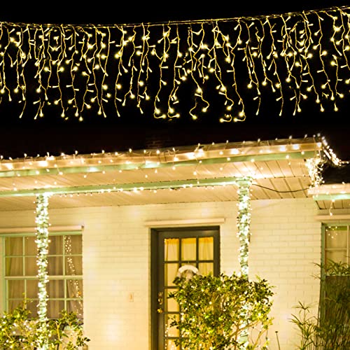 Jiubiaz Eisregen Lichterkette Außen 600 LED Lichtervorhang 15m, IP44 Wasserdicht 8 Modi für Außenbereich Schlafzimmer Hochzeit Weihnachten Party, Warmweiß Jiubiaz Eisregen Lichterkette Außen 600 LED Lichtervorhang 15m, IP44 Wasserdicht 8 Modi für Außenbereich Schlafzimmer Hochzeit Weihnachten Party, Warmweiß von Jiubiaz