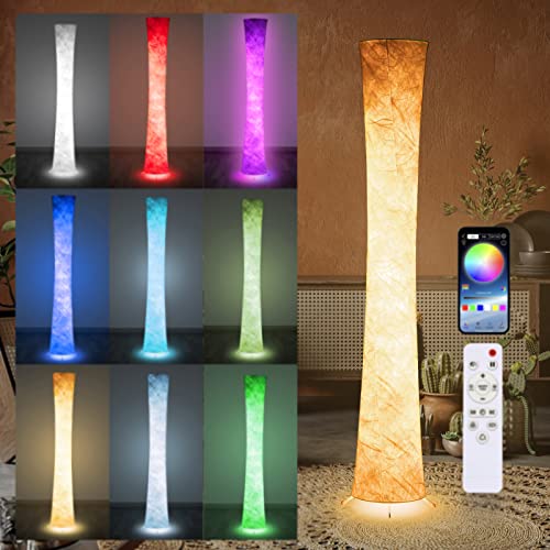 Jiubiaz LED Stehlampe Dimmbar, 1.56M RGB LED Stehlampe Farbwechsel mit Fernbedienung APP, Stehleuchte Wohnzimmer mit Fernbedienung, Timer und Memory-Funktion, für Wohnzimmer Spielzimmer von Jiubiaz
