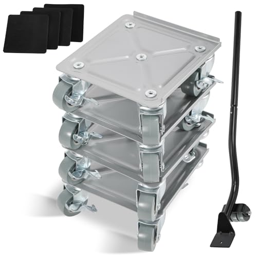 Jiubiaz Möbelroller Set |möbelroller transportroller Max 600KG,Innovative Möbelheber 5 Räder,möbelrollen Stabiler mit Bremse,möbeltransportroller aus 100% Stahl,Transportrollen (4 Stück) von Jiubiaz