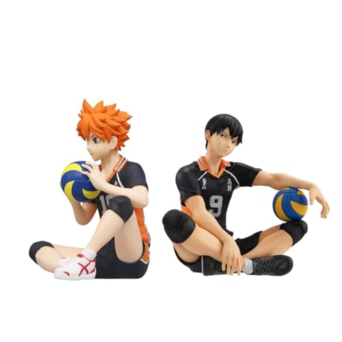 Hinata Shoyo und Tobio Kageyama Figur Modell, Take The Ball Sitting Pose, Anime Action Figure Nudelstopper Desktop Decoration Collectible for Fans von Jiumaocleu
