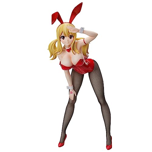 Jiumaocleu Anime Fairy Tail Lucy Heartfilia Figur Statue Modell Skulptur 38 cm Bunny Girl Version Handgefertigte Sammlerstück Skulptur Desktop Dekoration für Jungen Erwachsene von Jiumaocleu