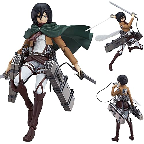 Jiumaocleu Attacking Giant Figure Staute, Mikasa Anime Actionfigur Modell, veränderbares Gesicht PVC Figur Handgemachte Skulptur Sammlerstück für Desktop Dekoration von Jiumaocleu