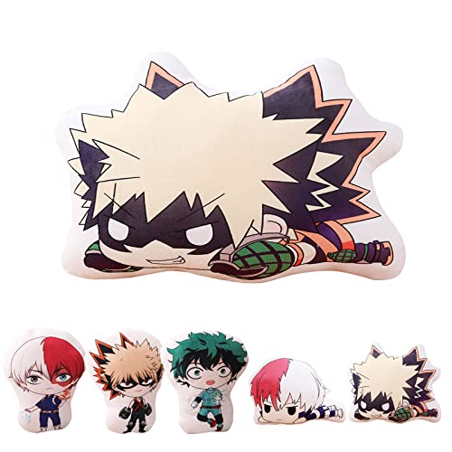 Jiumaocleu My Hero Academia Plüschkissen, No Hero Academia Figuren Plushies, Anime MHA Merch Weiches Kissen für Weihnachten Geburtstagsgeschenk, 20 cm von Jiumaocleu