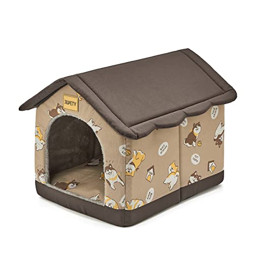 Jiupety Cozy Pet Bed House Indoor/Outdoor Pet House S Size for Cat and Small Dog Warm Cave Sleeping Nest Bed for Cats and Dogs, Brown von Jiupety