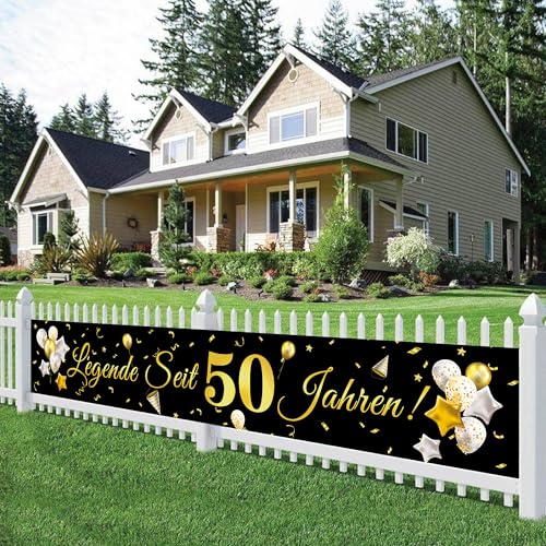 50. Geburtstag Banner, Legende Seit 50 Jahren Glitzerbanner, Lange Größe Schwarz Gold Geburtstag Banner für Männer und Frauen 50. Geburtstagsfeier Party 50. Geburtstag Banner, Legende Seit 50 Jahren Glitzerbanner, Lange Größe Schwarz Gold Geburtstag Banner für Männer und Frauen 50. Geburtstagsfeier Party von Jiusely