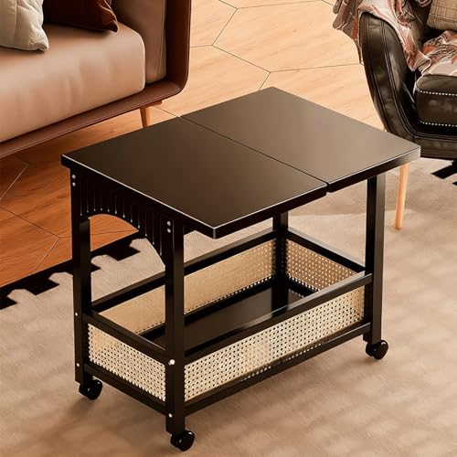 JixCJHj Mehrzweck Home Office Computer Schreibtisch，Schreibtischs Klappbar，platzsparender ，mit reversiblen Speicherregalen Kleiner ，für kleine Räume，für das Homeoffice(Black) von JixCJHj