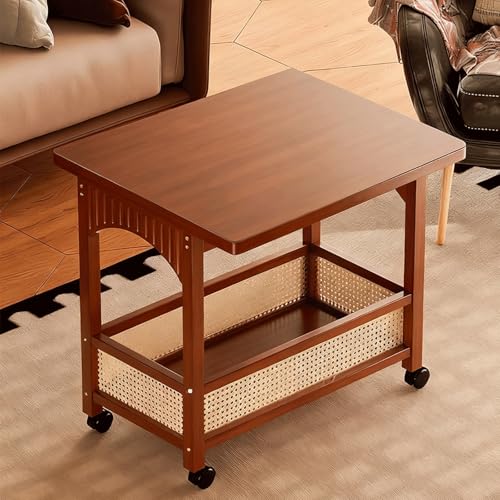 JixCJHj Mehrzweck Home Office Computer Schreibtisch，Schreibtischs Klappbar，platzsparender ，mit reversiblen Speicherregalen Kleiner ，für kleine Räume，für das Homeoffice(Tea Brown) von JixCJHj