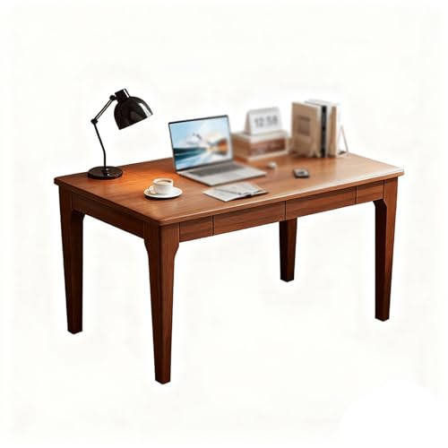 Schreibtische & arbeitsplätze，Moderner Computertisch；Schreibtischs Arbeitszimmer Computertischs； mit 2 Schubladen，facher Aufbau, für Homeoffice/Kleine Räume/Wohnzimmer,(Walnut,140*40cm(55*16in)) von JixCJHj