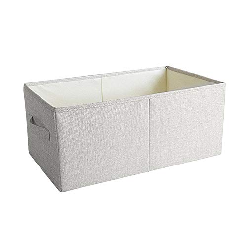 Jjoer Aufbewahrungsboxen Stoff Boxen Ohne Abdeckung Aufbewahrung Ordnungsboxen Kleiderschrank Mit Griff Stoffkorb for Kleidungen Badzimmer White,47 * 28 * 21cm von Jjoer