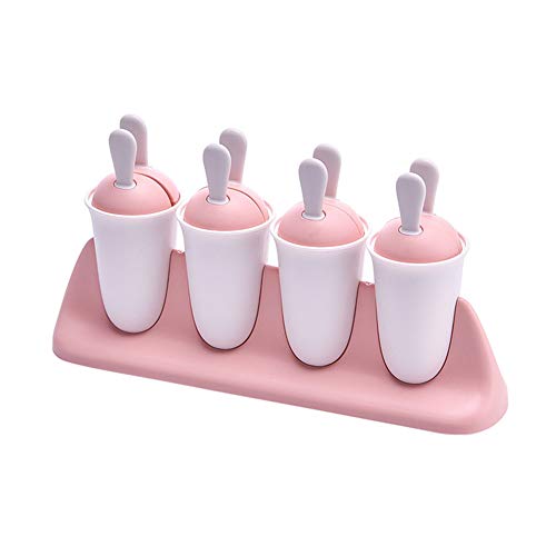 Jjoer Eisform Silikon Wiederverwendbare Frozen Ice Cream Pop Formen Wassereis Formen Kleine EisföRmchen EisföRmchen Mit Stiel FüR Babynahrung Milch Kinder pink von Jjoer