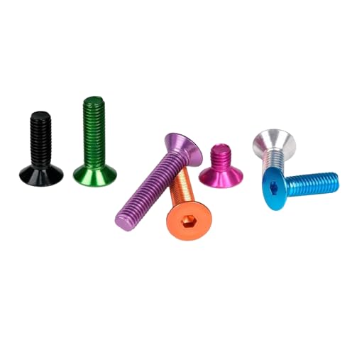 10 Teile/los M6x8/10/12/15 Bunte Aluminiumlegierung Flache Senkkopf Innensechskantschrauben, Gelb von Jjoias