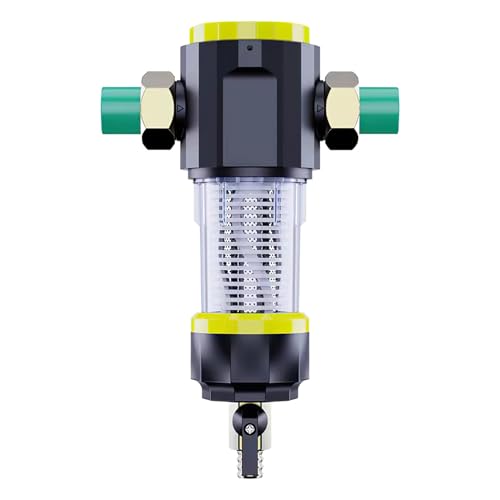 360 Grad Automatisch Rückspülfilter, Wasserfilter Wiederverwendbare, Tap Water Filter, Hauswasserfilter für Brunnenwasserschlauch-Sedimentfilter (3/4" Male Thread) (Schwarz) von Jjqieosjeog
