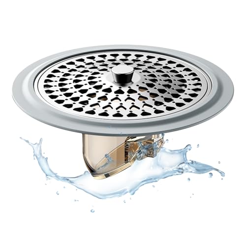Abflusssieb Dusche Magnetisch, Haarsieb Dusche Edelstahl, 77 mm Anti-Geruch Spülbecken Sieb, Abflusssieb Küchenspüle, für Badezimmer, Badewanne und Küche (Silber) von Jjqieosjeog