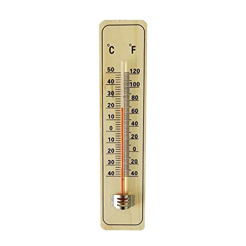 Jkapagzy Holzthermometer Gartenthermometer Analog Holz und für Innen Außen Braun von Jkapagzy