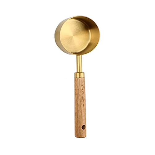 Stahl Gold Messbecher Löffel Mehl Zucker Kaffee Schaufel Lebensmittelwaage Werkzeuge Kochen Gadget Backen Griff Küche Walnuss von Jkapagzy