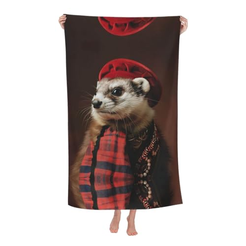 Jkkghll French Fashion Model Frettchen Print Hawaii-Handtuch übergroß Erwachsene Strandtücher 81,3 x 132,1 cm dick schnell trocknend von Jkkghll