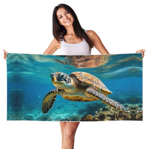 Jkkghll Lord Howe Island Sea Turtle Print Große Strandtücher Übergroß Schnell Trocknendes Strandtuch für Erwachsene für Reisen und Pool von Jkkghll