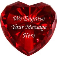 Herzform ， Rubin, Personalisierter Paperweight, Laser Gravierter Glasdiamant, Jubiläumsgeschenke Für Mutter, Großmutter von Jkkgifts