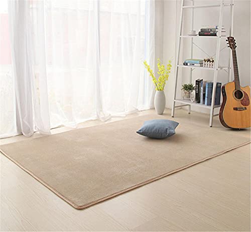 Teppich Moderner Super Soft Touch Area Rug Beige Korallenrote Samt teppiche Shaggy Wohnzimmer Große Rugs Schlafzimmer Teppich Kurzflor Indoor Anti Rutsch Teppich Geeignet für Wohnkultur(7) von Jllcyr