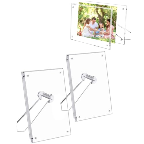 2 Stück Acryl Bilderrahmen, Bilderrahmen Acryl, Bilderrahmen Rahmenlos, Bilderrahmen Magnetisch, Bilderrahmen Doppelt, Bilderrahmen, Bilderrahmen Glas Rahmenlos, für Den Schreibtisch, 10.2 x 15.2 cm von Jlnmmn