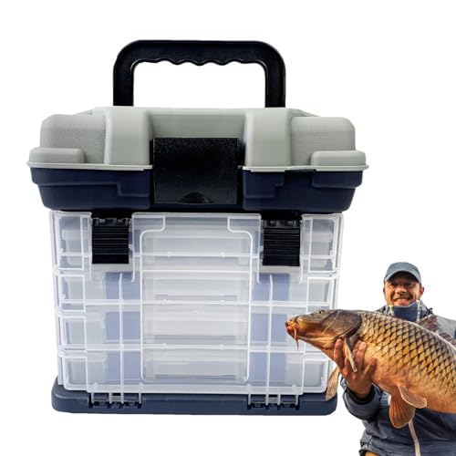 Angler Utility Case-4 -schichtige Vorspeicher, haltbarer Fischerbox, Multi-Gebrauch-Gerätehalter, tragbarer Keeper, Hochleistungswerkzeugbehälter | Bequemes Salzwasserspeicher für das Management von Jlobnyiun
