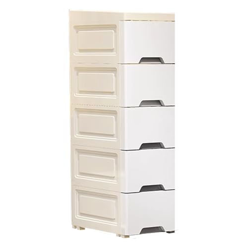 Bad Lagerschrank - Schmaler Küchenturm, vertikaler Schubladenorganisator | 5 Tier rollende Rollen mit schlankem platzsparendem Design, praktische Mehrzweckeinheit für Schlafzimmer im Wohnzimmer Wohnzi von Jlobnyiun