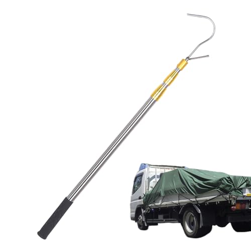 Bett Buddy Truck Tool - Magnetischer Frachtgrabber, Edelstahl Retriever | Hochleistungs -Teleskop -Pullpol mit Haken, ausziehbares Dachstangen -Grapp -Werkzeug für LKW -Bettladung, hohe Reichweite Tar von Jlobnyiun