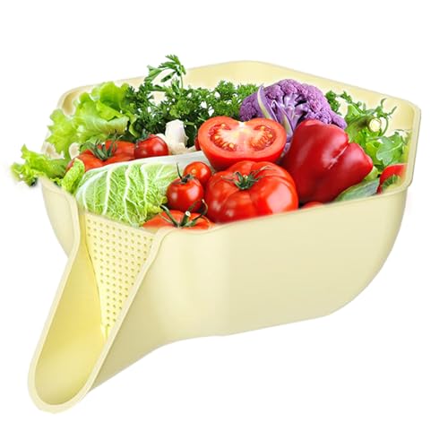 Entwässerungskorbtrichter - Wiederverwendbares Sieb für Reis - Küchen-waschkorb, Reiswaschsieb für Obst und Entwässerungskorbtrichter - Wiederverwendbares Sieb für Reis - Küchen-waschkorb, Reiswaschsieb für Obst und von Jlobnyiun