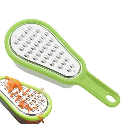 Gemüseschredder, Reibe aus Edelstahl | Ergonomischer tragbarer Gemüseschneider | Multifunktionaler Gemüseschneider mit Behälter für Küche, Restaurant von Jlobnyiun