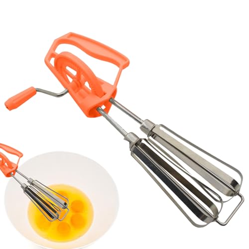 Handmixer – Schneebesen-Werkzeug, Kurbel-Utensilien, Kopf-Mixmechanismus, Edelstahl, bequemer Griff, vielseitiges manuelles Küchengerät für effizientes Backen, Kochen, Mischen und Mahlzeiten-Prepa von Jlobnyiun