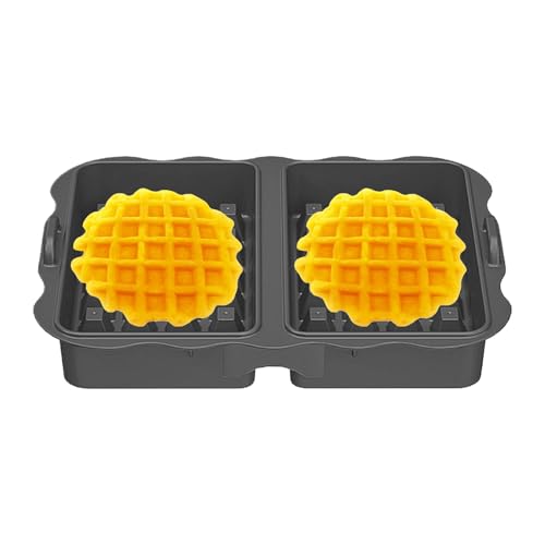 Heißluftfritteuse Waffelform,2-Fach Antihaft Silikon Waffelhersteller Form - Heißluftfritteuse Zubehör,Haushaltsküche Frühstück Brunch Wochenende Snack Feiertag von Jlobnyiun