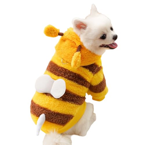 Hundehöfen | Biene Kaltes Wettermantel - Haustier Sweatshirt -Mantelkostüm Für Chihuahua Yorkie Cat Boy Girl Herbst Winter Kaltes Wetter Halloween von Jlobnyiun