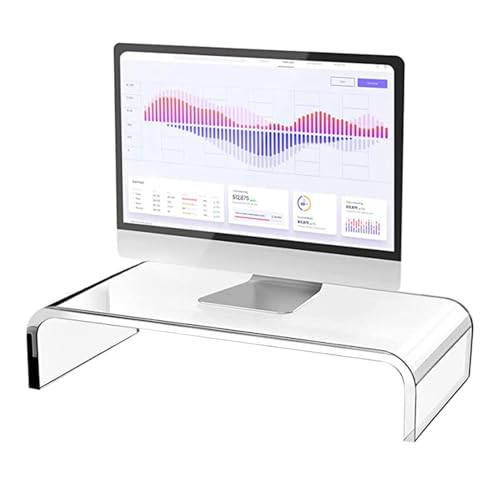 Jlobnyiun Desktop -Monitor -Stand - Transparenter Acrylsteiger, Laptop -Display - | Dauerhafter Computerflecken mit Tastaturraum für Büro- und Heimstudienorganisation, Clear Printer Holder Modern von Jlobnyiun