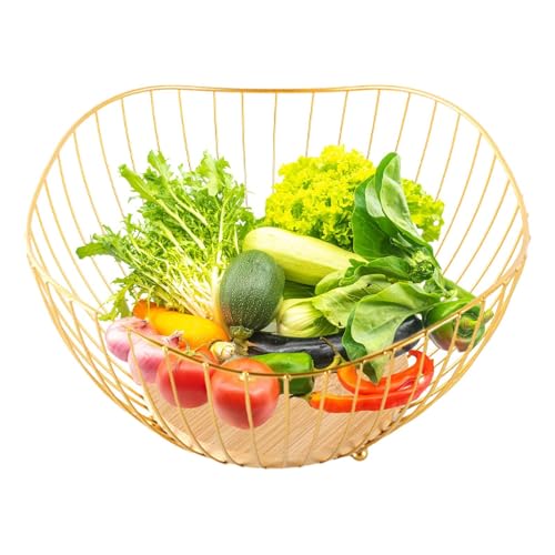 Jlobnyiun Obstkorb mit Tablett – Korb aus schwarzem Draht zur Aufbewahrung – Mehrzweck-Dekoration für Snacks, Brot und mit integrierter Organisation von Jlobnyiun