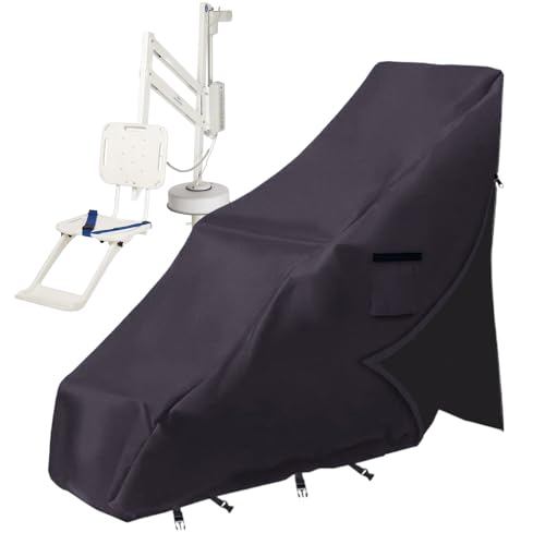 Jlobnyiun Pool-Lift-Stuhlabdeckung, wasserabweisender Schutz, UV-beständig, für Winter, Rasen, , Deck, Pool, Outdoor von Jlobnyiun