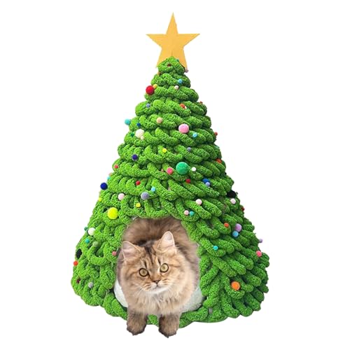 Weihnachtsbaum Katzenbett Material | Katzenbett Material Set | Gemütliches SchlafHöhlenbett für Katzen Hunde Haustiere von Jlobnyiun