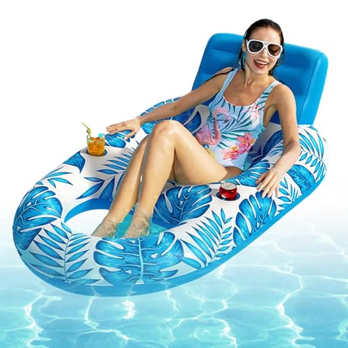 Pool Float Lounger - aufblasbares Bräunungsfloß, Erwachsene Schwimmschwimmflecken | Ahornblattmuster bequemer Entspannungsstuhl für Gartengarten, große schwimmende Strandurlaub in Indoor - von Jlobnyiun