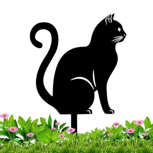 Schwarze Katze, Gartenspieß, schwarze Katze | Gartenstatuen aus Metall, Tierpfähle | Terrassendekoration in Katzenform, raffiniertes Handwerk, für Fell Schwarze Katze, Gartenspieß, schwarze Katze | Gartenstatuen aus Metall, Tierpfähle | Terrassendekoration in Katzenform, raffiniertes Handwerk, für Fell von Jlobnyiun