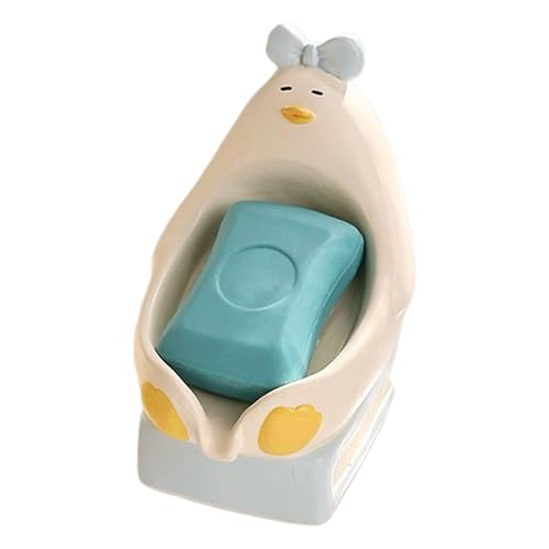 Seifenschale, Keramischer Enten Seifenspender Deko, Seifendose Mit Ablaufloch, Für Waschbecken Bad Dusche Gewerbe Outdoor Camping Reise Wohnheim von Jlobnyiun