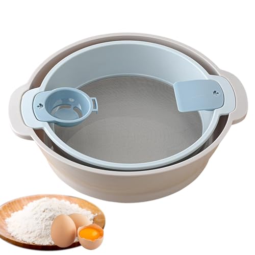 Siebsieb | Trimmschale mit Sieb-Kit – Mehlsieb-Pfannen-Set, leichtes Siebsieb, platzsparendes Mehlsieb-Tablett für Puderzucker von Jlobnyiun