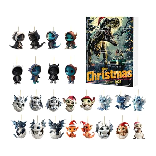 Weihnachts Countdown Kalender | 2D Adventskalender Für Weihnachten - 24 Tage Acryl Deko Mit Figuren Für Schreibtisch Wand Baum Büro Familie Jugend Kinder Erwachsene von Jlobnyiun