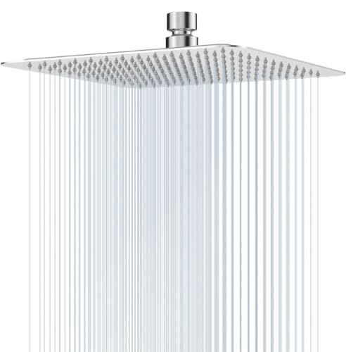 Jmlieben 10 Zoll(25cm) Regenduschkopf Quadratischer Regendusche Duschkopf aus Edelstahl 304 Selbstreinigende Regendusche Duschkopf Brausekopf Chrom (10 Zoll) von Jmlieben