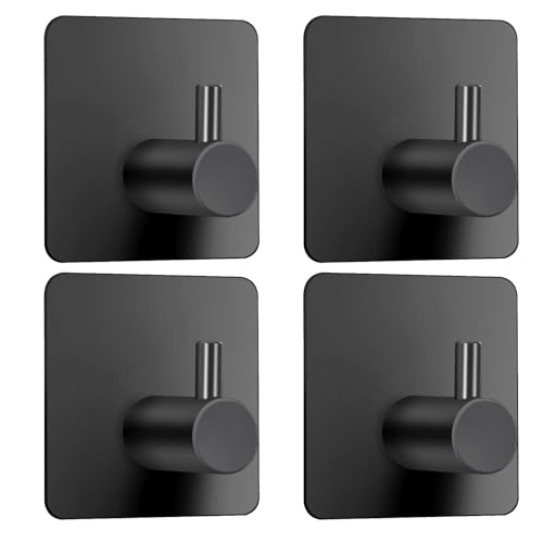 Jmlieben Handtuchhaken 4 Stück Selbstklebender Haken Bad und Küche Handtuchhalter Kleiderhaken Ohne Bohren von Jmlieben